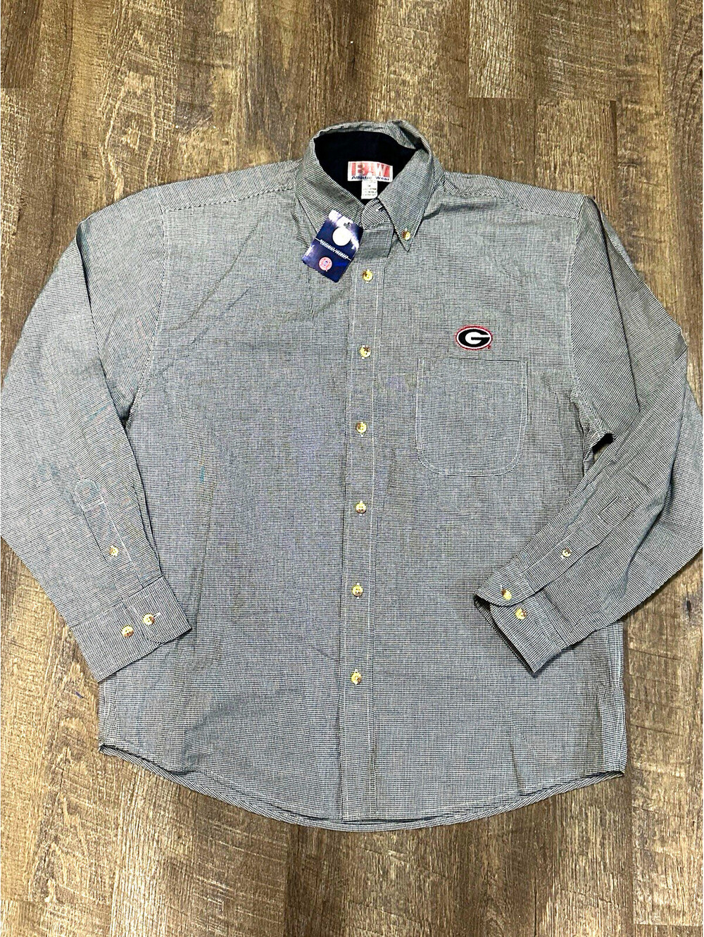 RAW Athletic Wear UGA Georgia Bulldogs Button-Down Shirt Black/White M